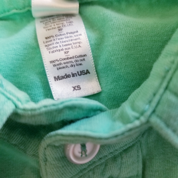 Original American Apparel Button Up Long Sleeve Tee aqua mint green XS - Picture 4 of 5